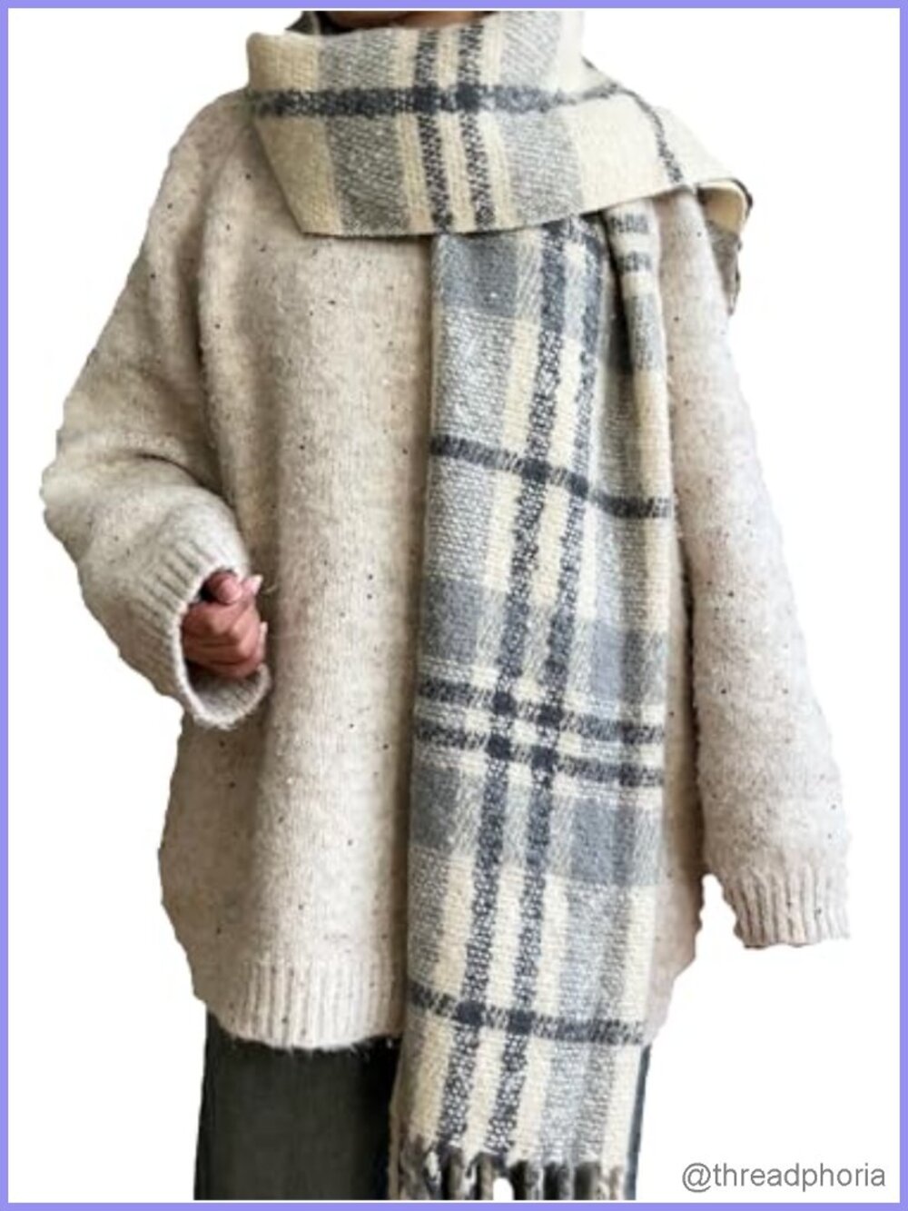 Plaid Tartan Scarf Shawl Wrap Cashmere Feel Soft Tassels Winter Accessory